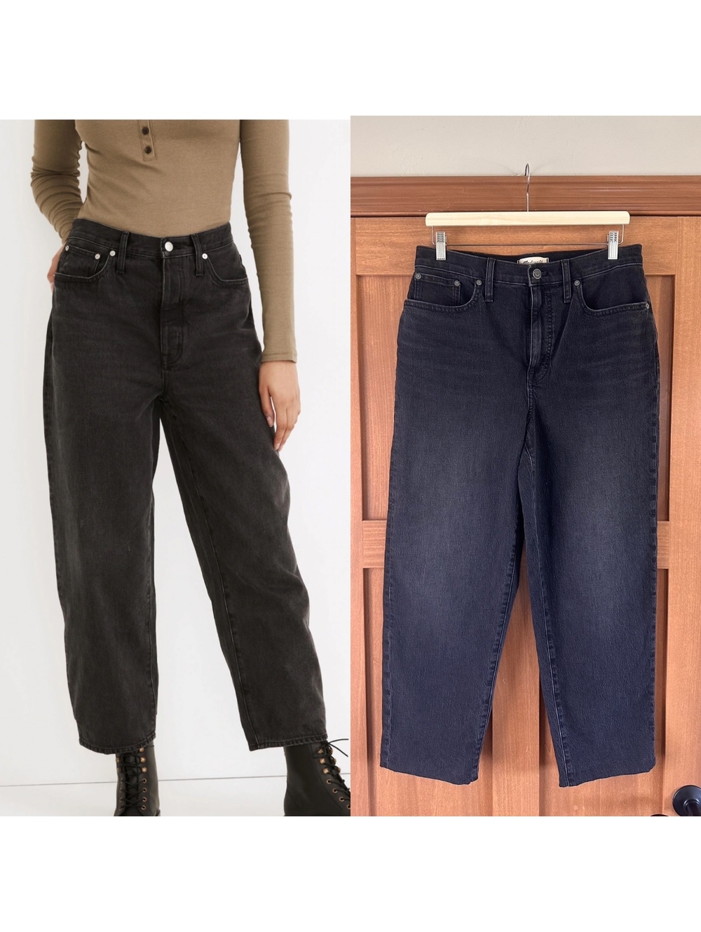 Madewell The Balloon Jean Barrel Leg in Washed Black Women’s size 29 Tall